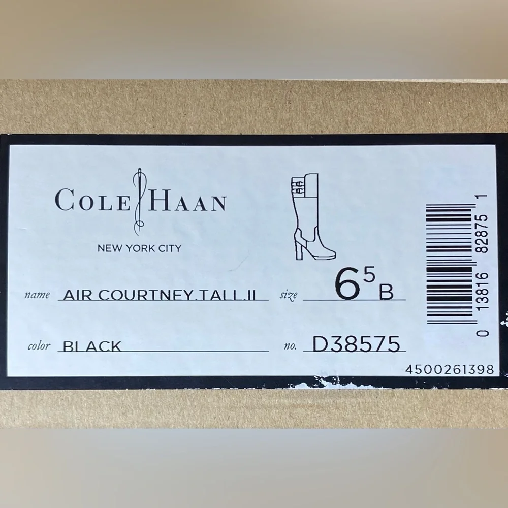 Cole Haan Tall Boots With Nike Air Soles 4” Heel Size 6 1/2 B NIB